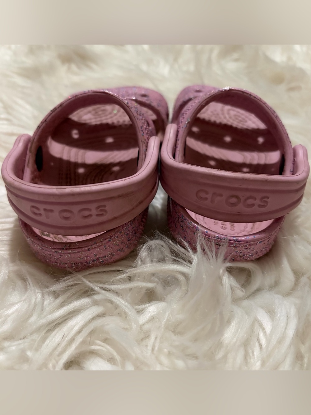 Crocs baby pink sparkle sandals size 6 - Picture 4 of 4